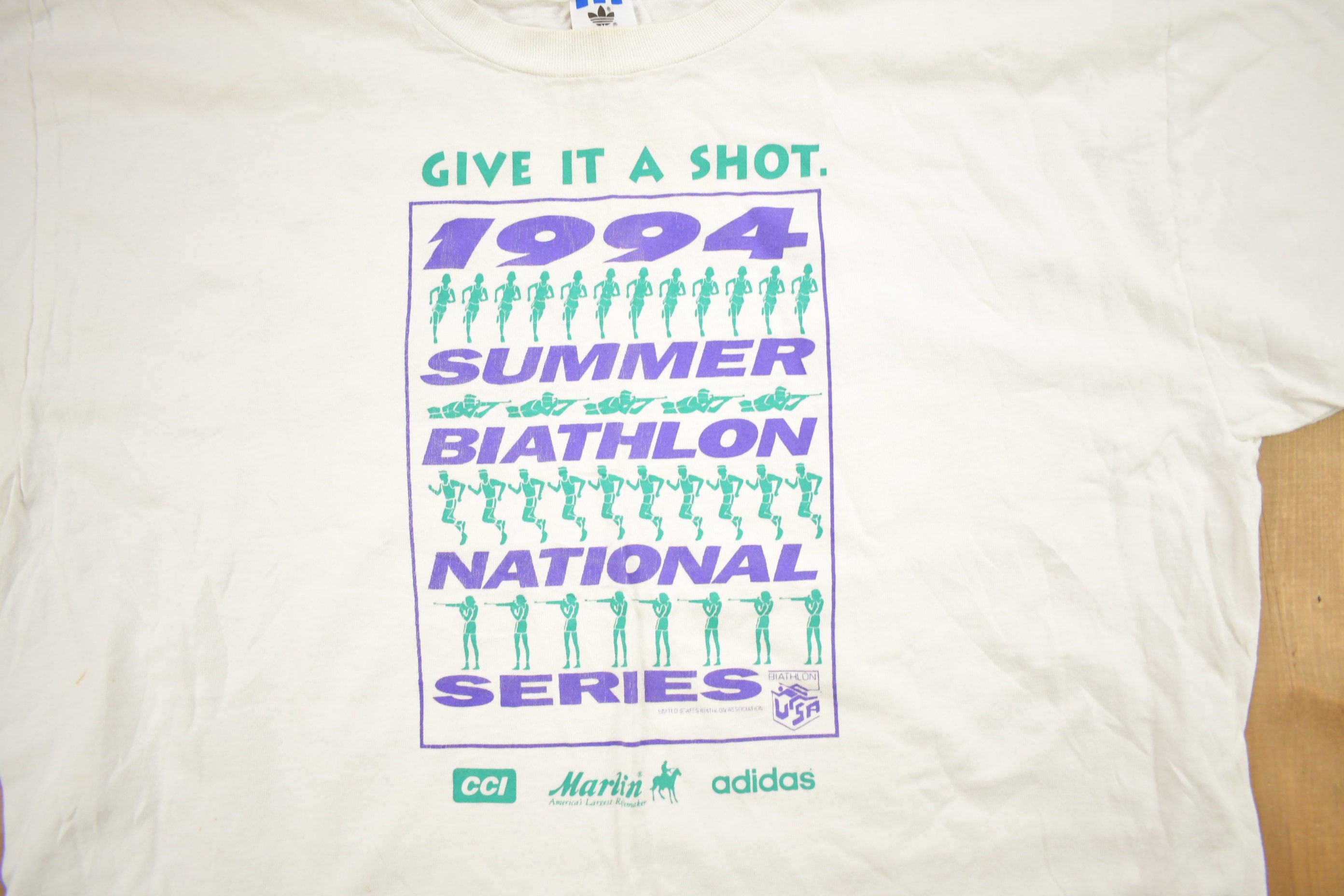 Vintage 1994 Adidas Summer Biathlon National Series Graphic T -