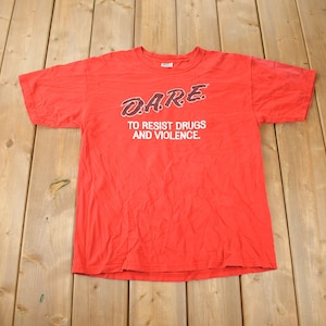 Vintage 1990s D.A.R.E Graphic T Shirt Made In USA