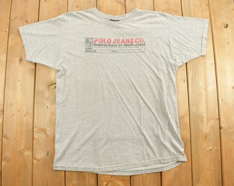 Camiseta vintage de Polo Jeans Company, años 90 / Ralph Lauren / Fabricada en EE. UU. / Ropa urbana de los 90 / Ropa deportiva / Marca y logotipo / Polo de los 90