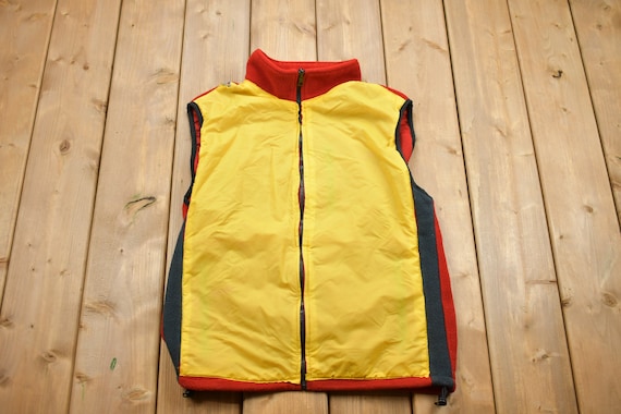 Sierra Designs, Vintage 1990s Sierra Designs Fleece Sweater / Color Block / 90s Vest / Streetwear / Athleisure / Hiking / TNF Vest / Made In USA / 90s Vest