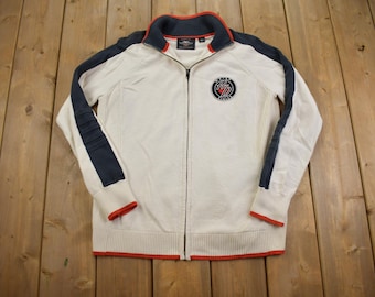 Vintage Y2K Harley Davidson-motorfietsen grafische trainingsjas met ritssluiting - medium