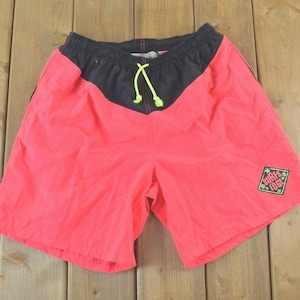 Vintage 1990s Surfs Edge Shorts / 90s Vintage Surfing Shorts / Vintage Express Surf Shorts / Made in USA / Swimwear