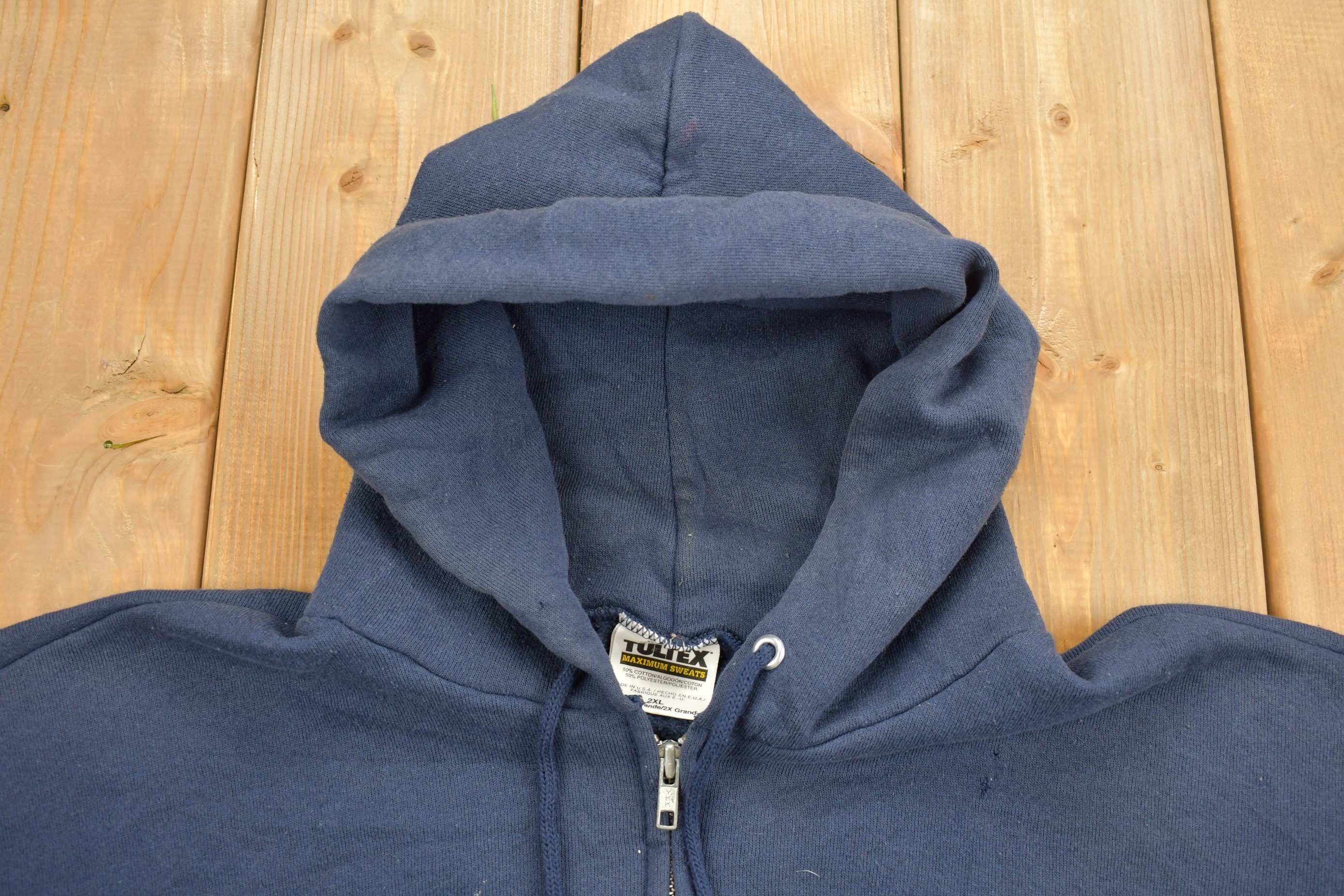 Vintage 1990s Blank Zip up Hoodie / 90s Hoodie / Vintage
