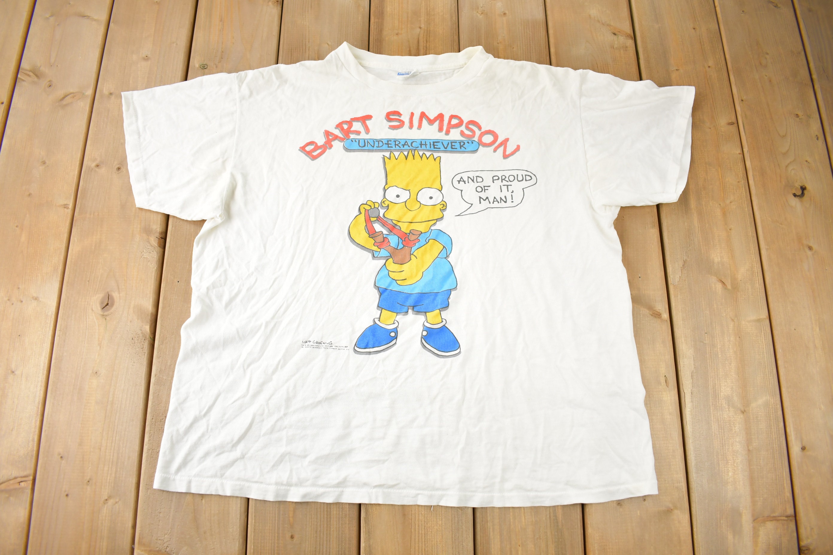Vintage 1998 Bart Simpson the Simpons Graphic T Shirt Made in USA 