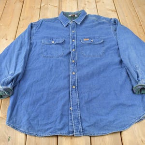 Vintage 1980s Plaid Lined Carhartt Rugged Outdoors Button Up Shirt / Button Up / Vintage Flannel / Plaid Flannel / Work Shirt /