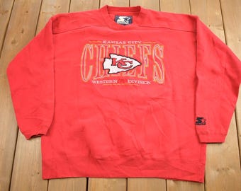 Vintage 1990s NFL Kansas City Chiefs Starter Crewneck Sweatshirt / Football / Sportswear / Americana