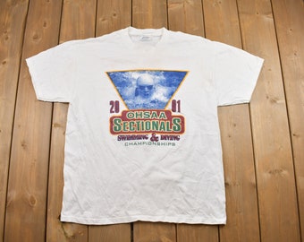 Vintage 2001 Swimming Championship Graphic T Shirt / Vintage T Shirt / Streetwear / Graphic Tee