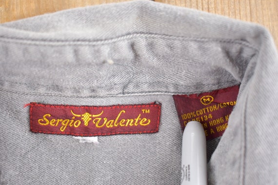 Vintage 1990s Sergio Valente Button Up Shirt / 19… - image 3