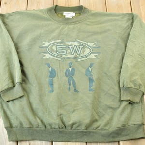 Vintage 1990s Olive 5W Graphic Crewneck Sweatshirt / Made In Canada / 90s Crewneck / Canadian Vintage