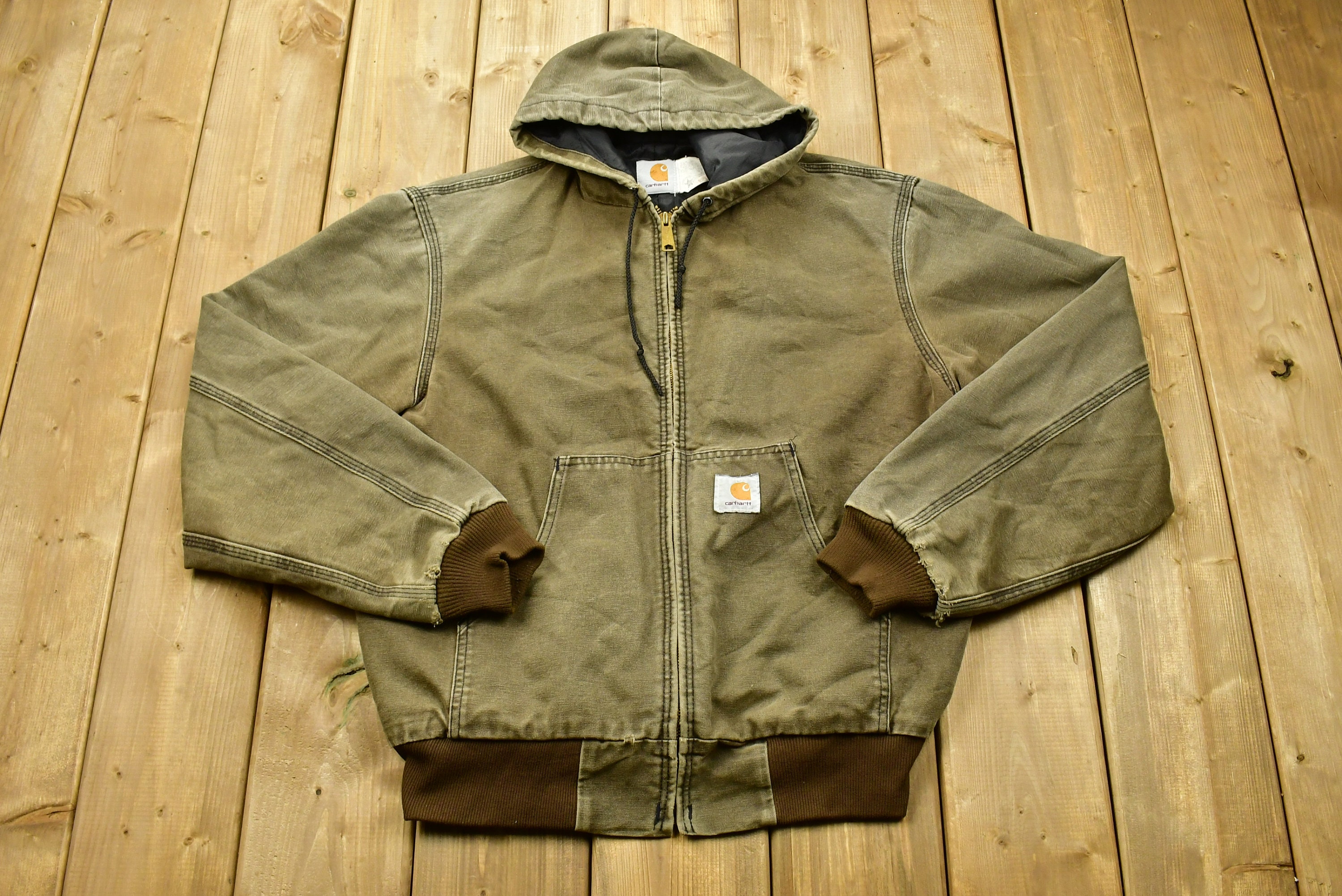 Vintage 90's Carhartt Hooded Chore Jacket / Workwear / | Etsy