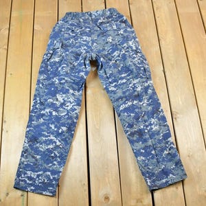 Vintage 1990s US Navy Blue Digital Army Camouflage Cargo Pants Size  27 x 31 / Streetwear / Army Pants / Military Pants / Vintage Cargos