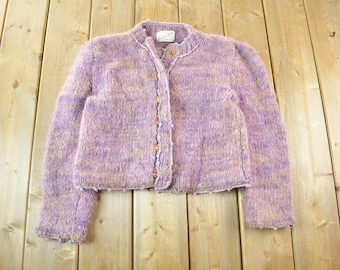 Vintage 70s Puritan Mohair Blend Full Zip Cardigan Sweater / Fits