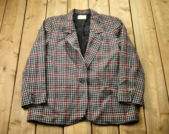 Vintage 1970s Pendleton 100% Wool Blazer Jacket / Wool Jacket  / Vintage 90s Jacket / Outdoor / Winter / Plaid Blazer