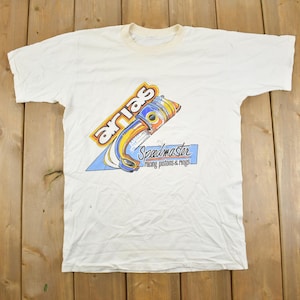 Vintage 1980s Arias Speedmaster Racing Car Graphic T Shirt / Racing Piston / Racing Car Logo