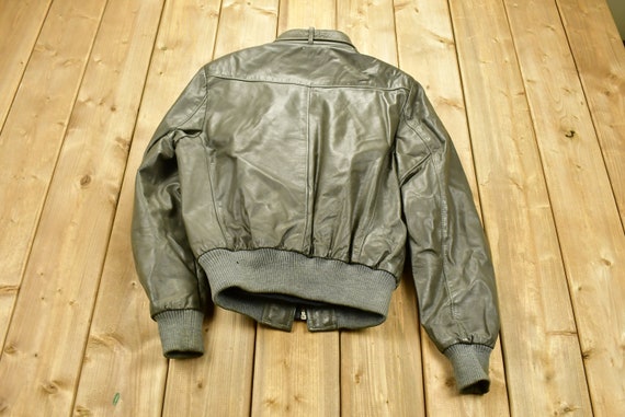Vintage 1980s Oleg Cassini Leather Biker Jacket /… - image 2