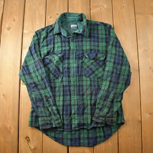 Vintage 1990s Fieldmaster Plaid Flannel Button Up Jacket / 1990s Button Up / Vintage Flannel / Plaid Shirt / Button Down / Cottagecore