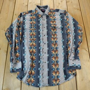 Vintage 90er Jahre Western Western Cowboy Hemd / Westernhemd / 1990er Jahre Hemd / Westernhemd / Westernhemd / All Over Print