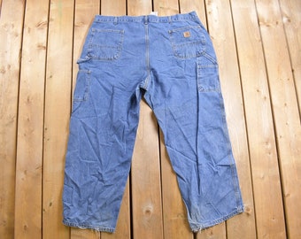 Vintage 1990s Carhartt Denim Work Pants Size 44 X 29 / 90s