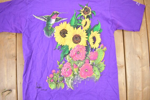 Vintage 1990s Humming Bird Graphic T-Shirt / Made… - image 3