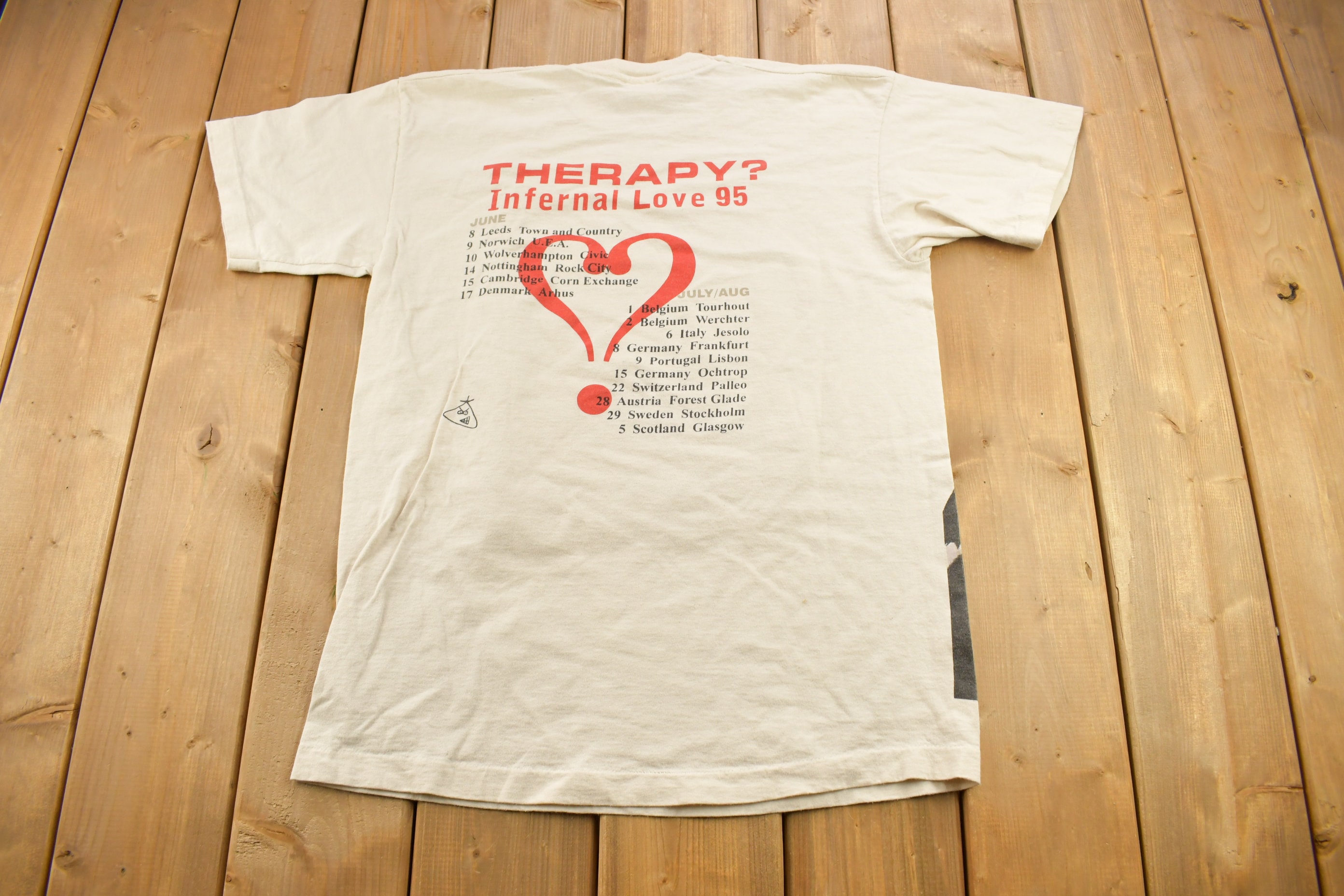 Vintage 1995 Therapy Infernal Love Tour Band T-shirt / Band Tee