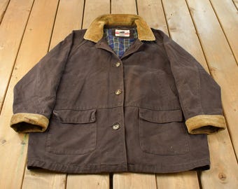 Chaqueta de trabajo forrada estilo años 90 para mujer, talla L / Ropa de trabajo / Ropa urbana / Abrigo de granero / Para exteriores / Desteñida por el sol