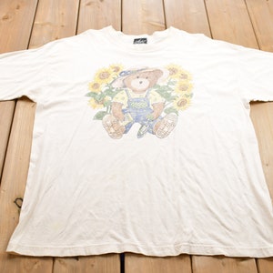 Vintage 1990s Chic Teddy Bear Sun Flower Graphic T Shirt / Vintage T Shirt / Streetwear / Rare Vintage / Single Stitch / Made In USA