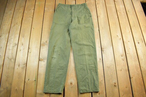 Vintage 1970s Military OG-107 Sateen Fatigue Pants Size 31 X 33
