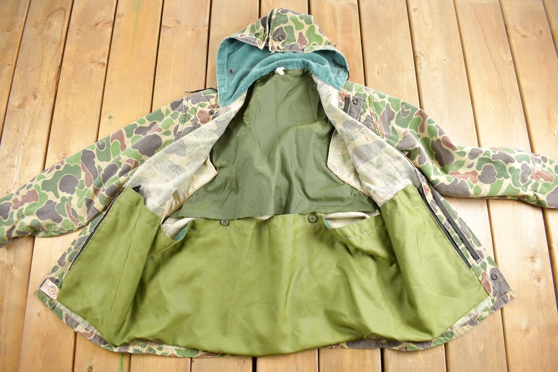 Vintage 1980s Saftbak Duck Camo Hunting Jacket / Workwear