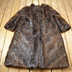 Vintage 1970s Full Length Brown Mink Fur Coat / Vintage Mink Jacket / Authentic Fur / Made In Canada / True Vintage / Size 52