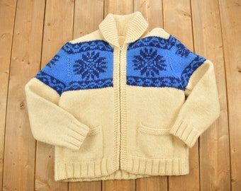 Vintage 1980s Cable Knit Zip Up Sweater / Vintage 3d Knit / Beige Sweater / Full Zip Sweater / Vintage Cable Knit / Collared Knit