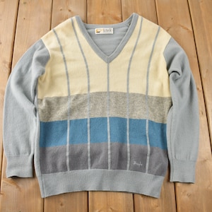 Vintage 1980s Pringle Leisure Knit V-Neck Sweater Size Small Made In Scotland