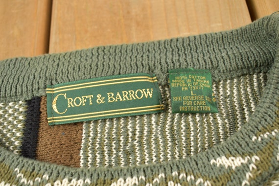 Vintage 1990s Croft & Barrow 3D Colored Cable Knit Crewneck