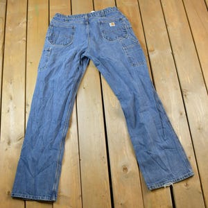 Vintage 1990s Womens Carhartt Work Jeans Pants Size 34x32 / 90s Carpenter Pants / Made In USA / Distressed Carhartt / Vintage Workwear