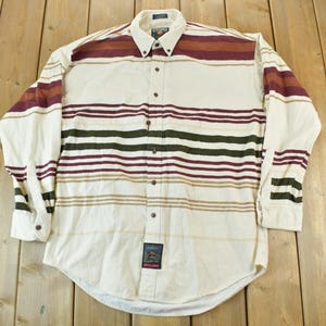 Vintage 1990s Chaps Ralph Lauren Striped Button Down Shirt / 1990s Button Up / Vintage Ralph Lauren / Outdoorsman Shirt