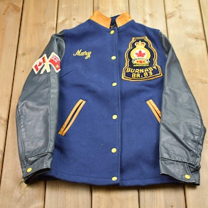 Vintage 1980s Burnaby Legion Leather Varsity Jacket / Fall Outerwear / Leather Coat / Winter Outerwear / Streetwear Fashion / 80s Varsity