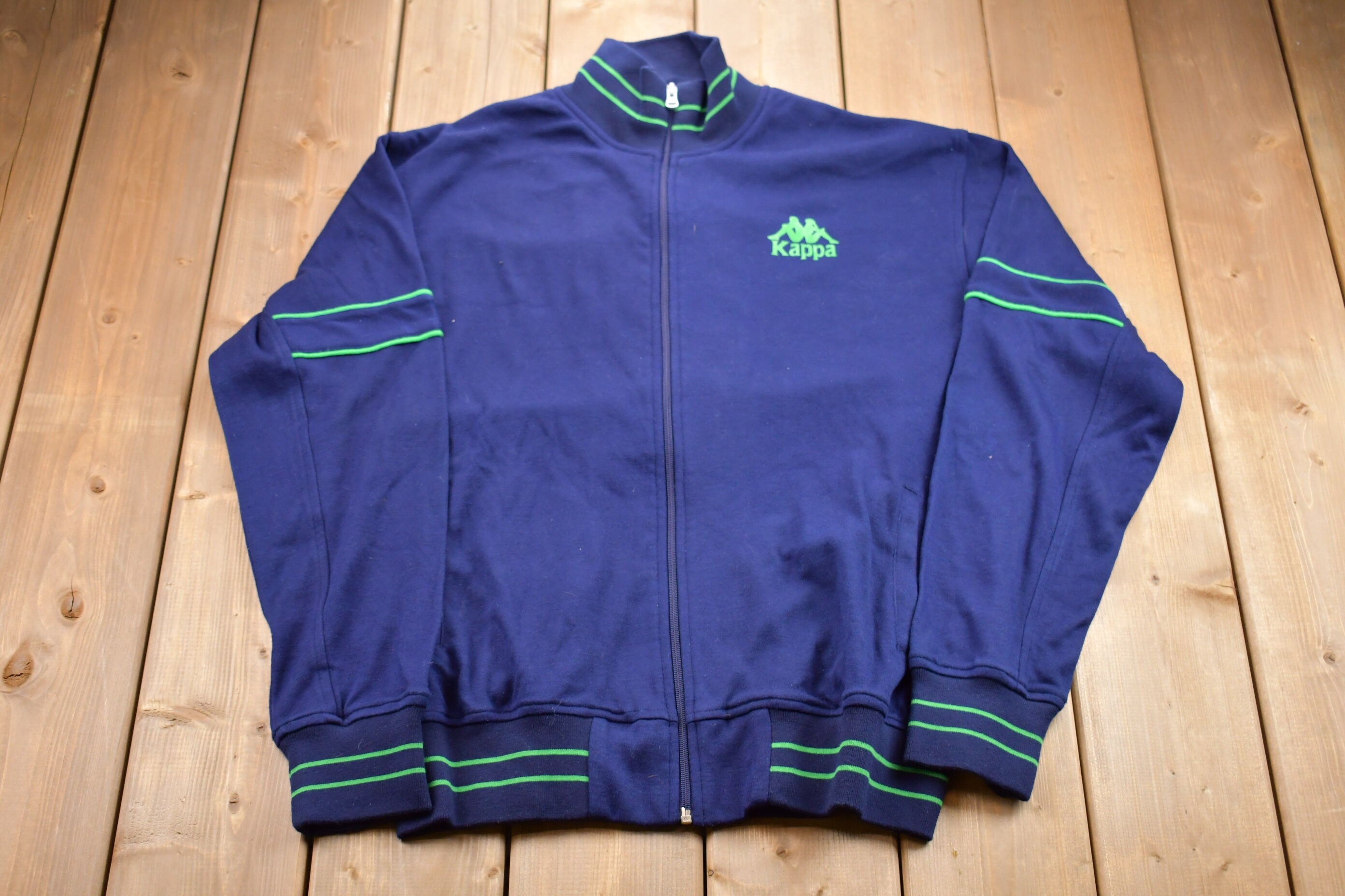 トップス 80's-90's Kappa front V neck S/S sweat Vintage 1990s Kappa Full Zip Sweatshirt / 90s Kappa