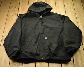 ジャケット・アウター Carhartt 90s Faded Black Active Jacket Vintage 90s Faded Black Carhartt Quilt Lined Active Jacket