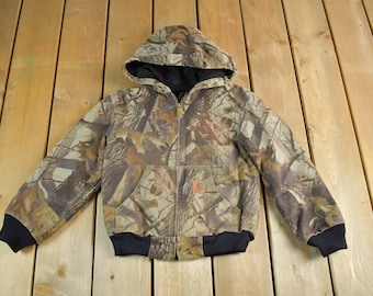 Vintage Y2K Carhartt Toddler Size Work Jacket Youth Size 8 / Workwear / Newborn Carhartt / Tree Camo Outdoors / Baby Carhartt
