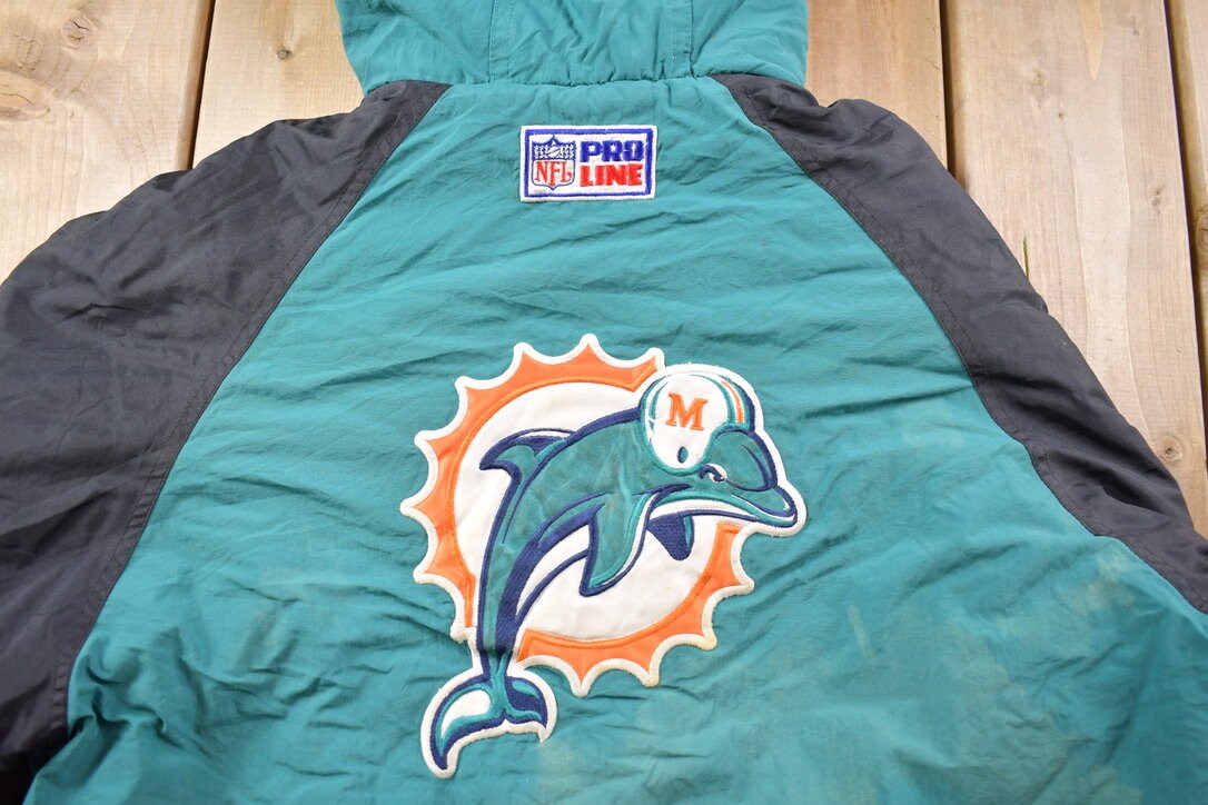 Vintage 1990s Miami Dolphins NFL Pro Line Starter Puffer Jacket