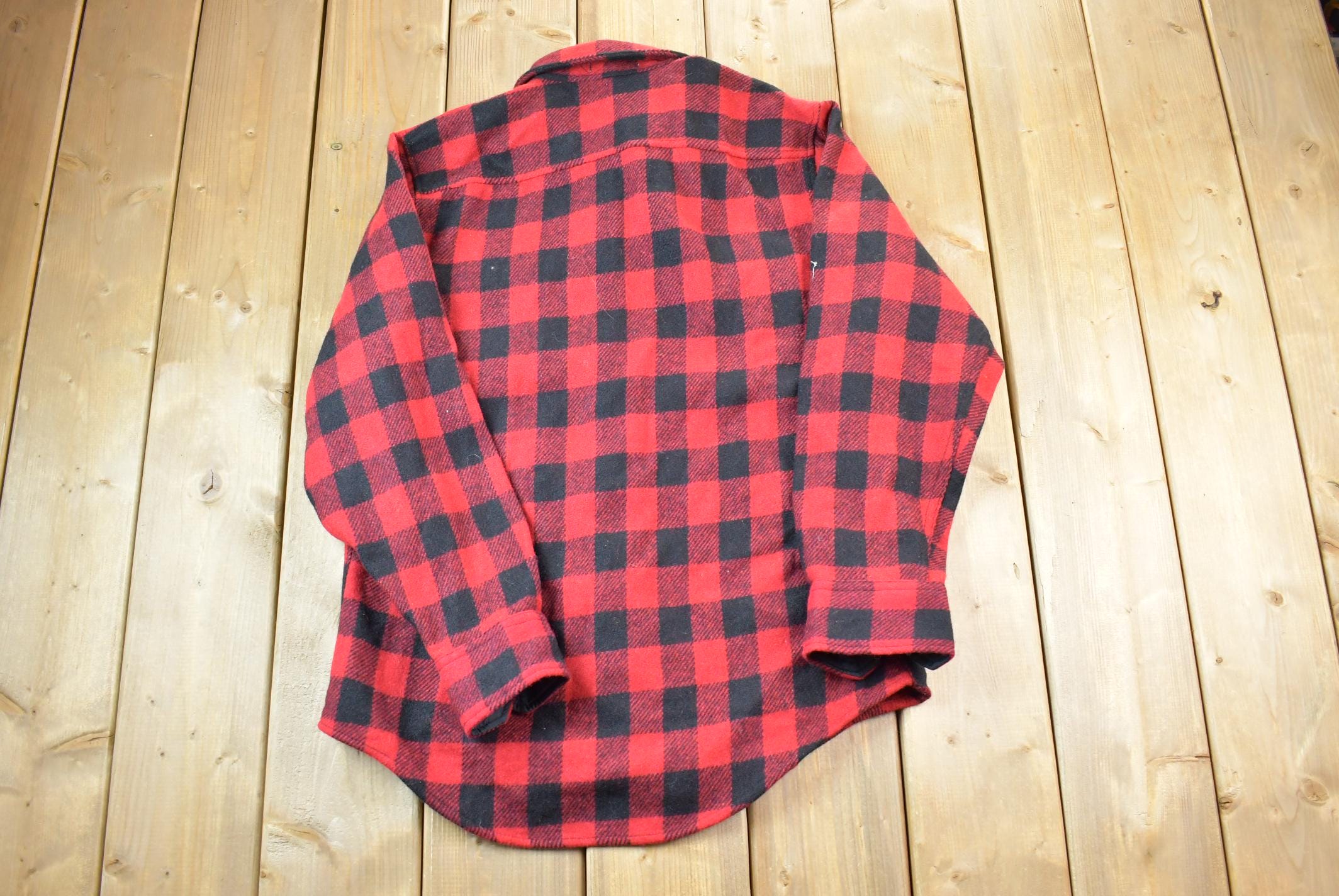 Vintage 1990s Red and Black Lumberjack Biggie Smalls Button up