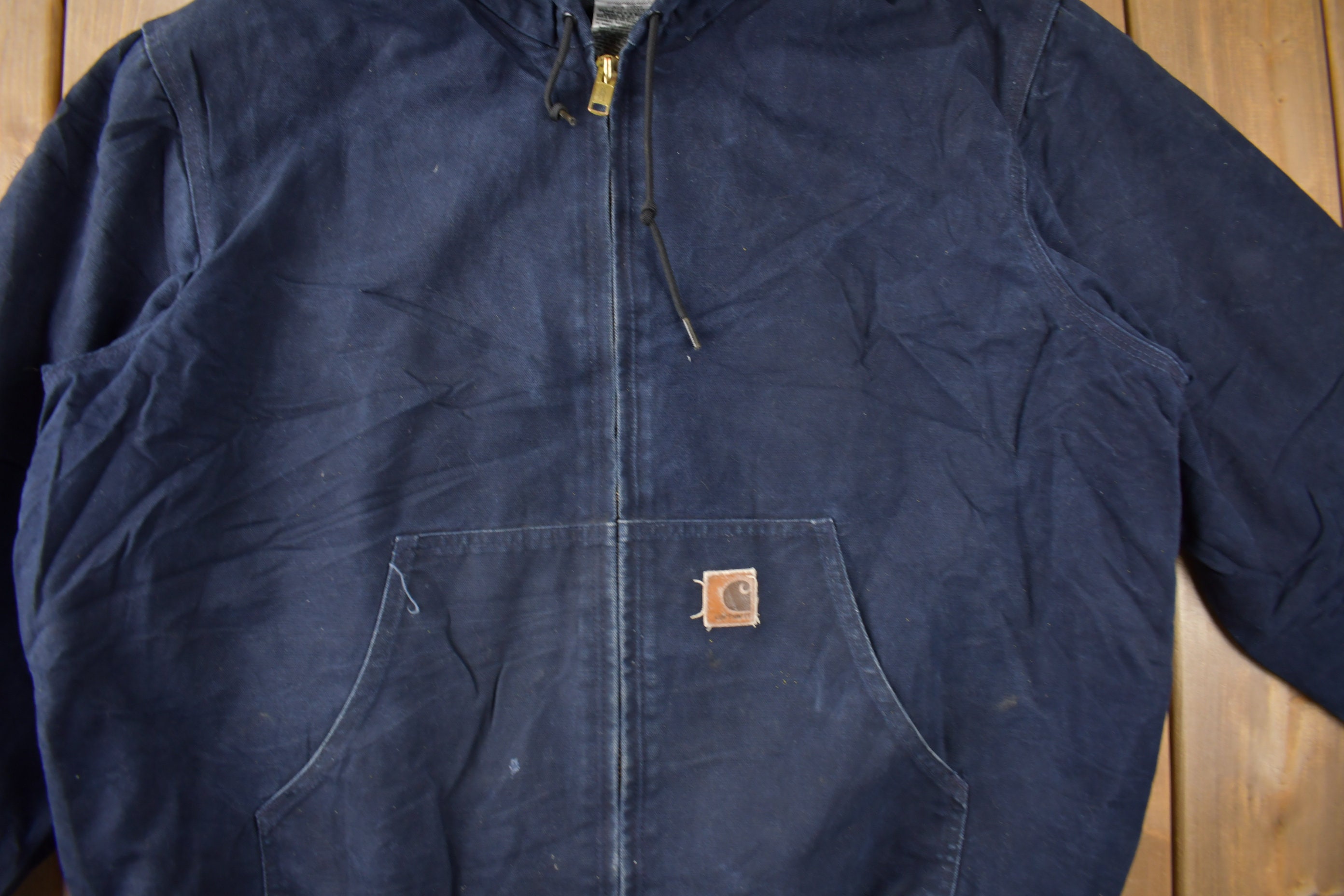 Vintage Y2K Carhartt Navy Blue Active Jac Work Jacket Size
