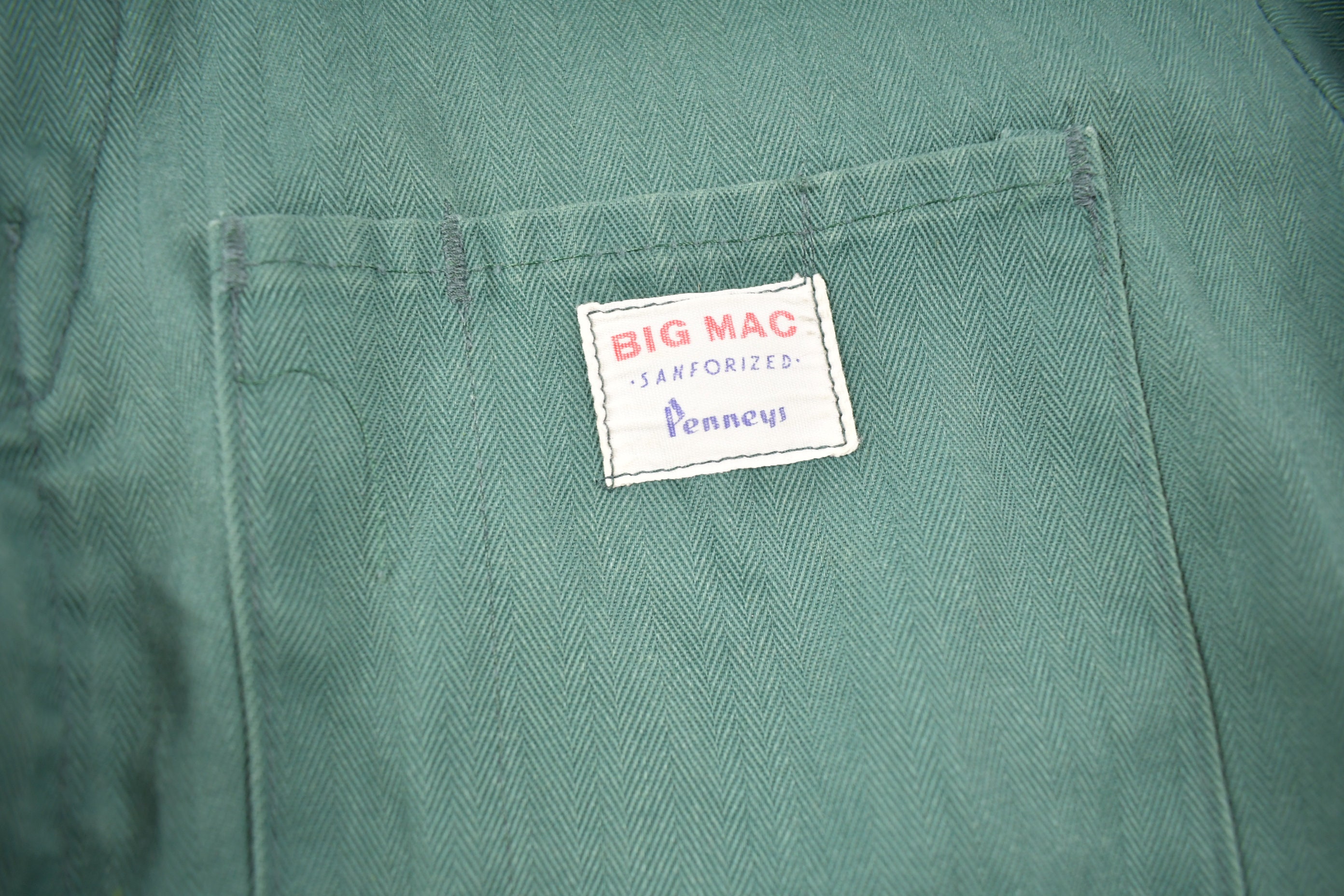 Big Mac 1950s Penney's Sanforized Denim Chore Coat Vintage BIG MAC
