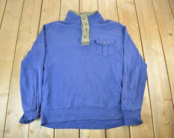 Vintage 1990s Polo Ralph LaurenMilitary Style Quarter Zip Sweatshirt / Embroidered / Vintage Polo / Streetwear / Size XL