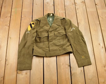 Vintage 1960's Military Jacket / Patchwork /  Army Green / Vintage Army / Streetwear Fashion / Army Jacket