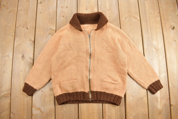 Vintage 1960s Horse Cowichan Knit Cardigan Sweate… - image 3