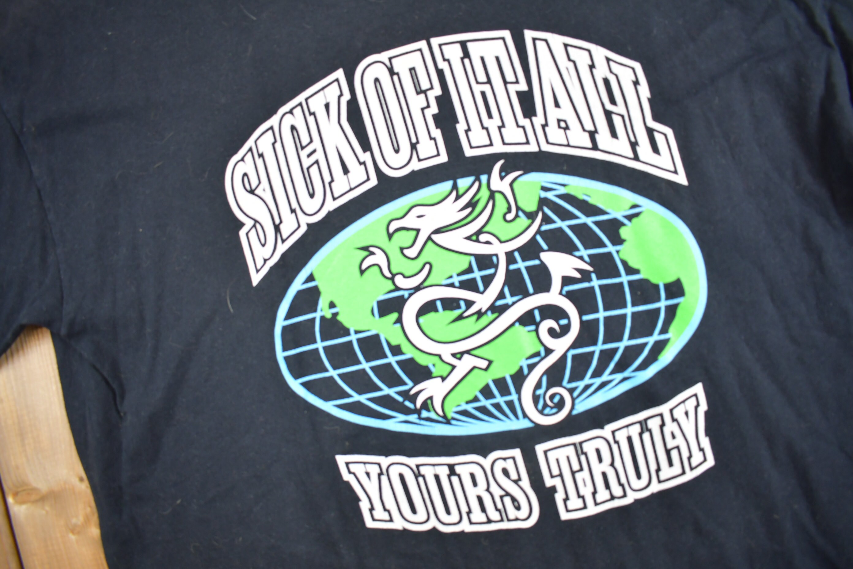Vintage 1990s Sick of It All Yours Truly T-shirt / Punk Rock Band 