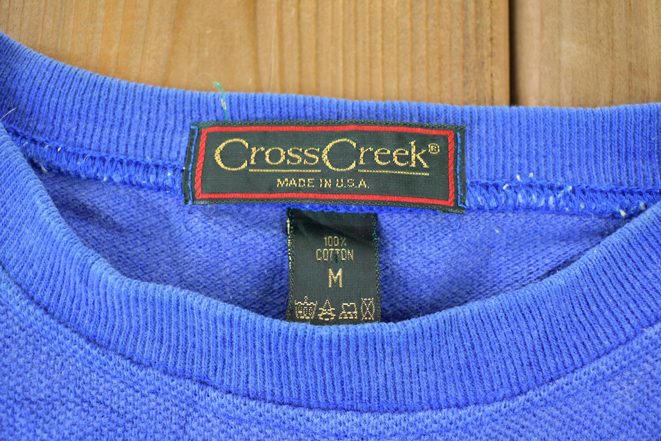 Vintage 1990s Cross Creek Striped Colour Block Crewneck Sweatshirt Vintage 1990s Cross Creek Striped Colour Block Crewneck Sweatshirt