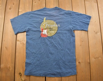 Vintage 1990s Fender Guitars Graphic T Shirt / Vintage T Shirt / Streetwear / Graphic Tee / Single Stitch