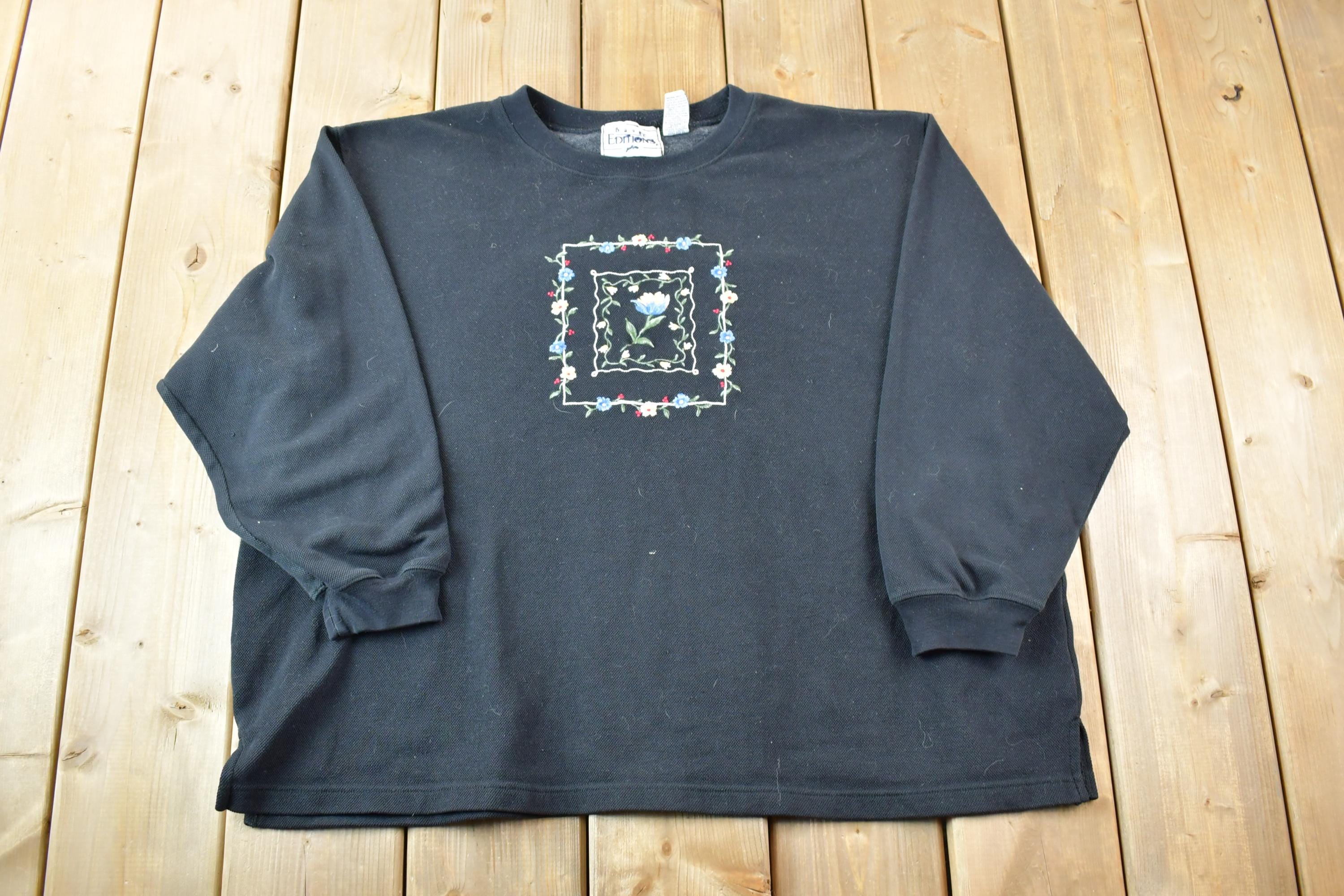 Vintage 1990s Basic Editions Floral Knit Crewneck / Souvenir 