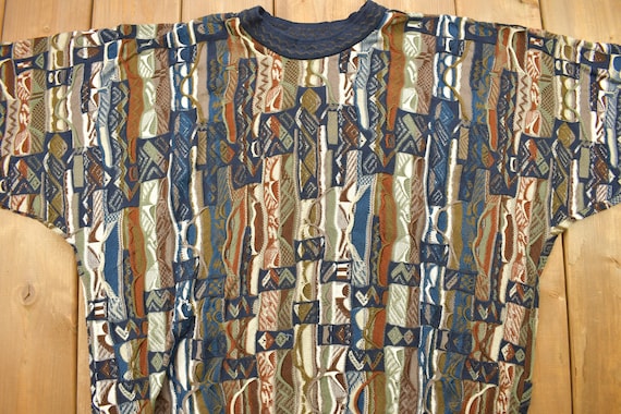 オーストラリア製 coogi 3D crew neck knit 80s 90s Vintage 1990s Coogi Australia 3D Colored Cable Knit Crewneck